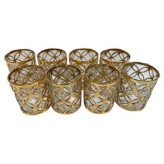 Vintage Imperial Glass Rocks Glasses in the Sortijas de Oro Pattern