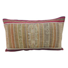 Vintage Colorful Asian Woven Lumbar Decorative Pillow