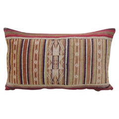 Vintage Colorful Asian Woven Lumbar Decorative Pillow