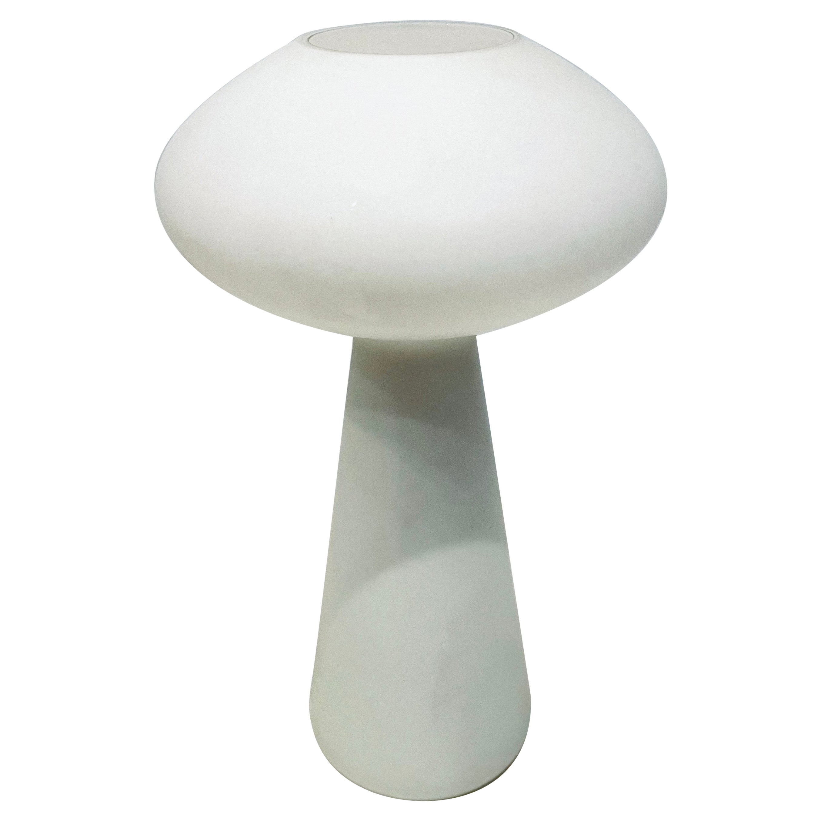 Lisa Johannson-Pape White Frosted Glass "Mushroom" Table Lamp