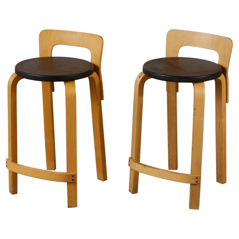 Pair of Alvar Aalto K65 High Chairs for Artek at 1stDibs | artek k65