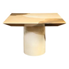 Karl Springer "Knife Edge Game Table" in Lacquered Goatskin 1970s 'Signed'