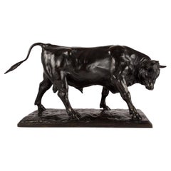 Vintage American Sculpture "Sulking Bull" '1937' by Harry Wickey and Roman Bronze Works