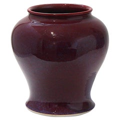 Sang de Boef Plum Glazed Chinese Vase