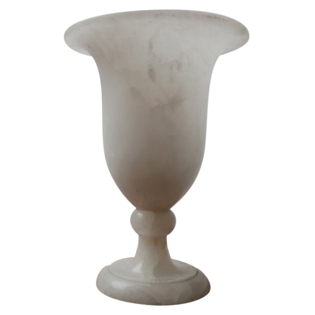 Marble or Alabaster Mid-Century Table Lamp Urn