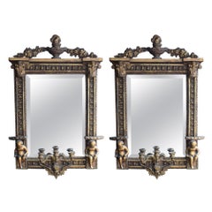 19th Century Matched Pair of Girandole Mirrors