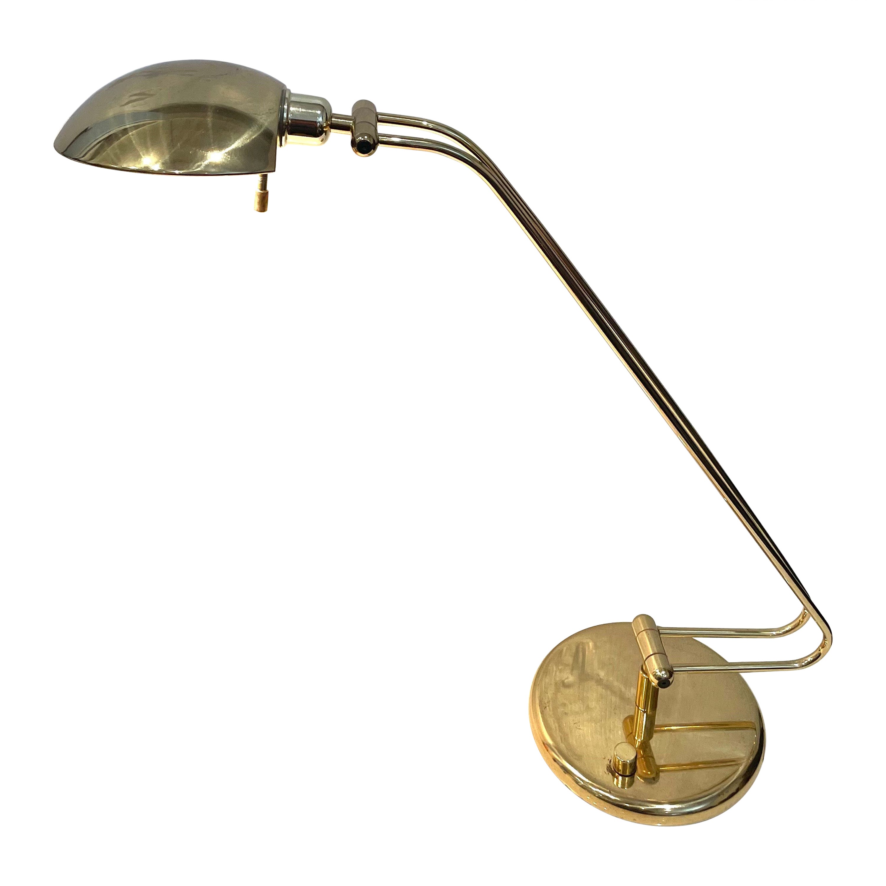 Postmodern Multidirectional Polished Brass Desk/Table Lamp 
