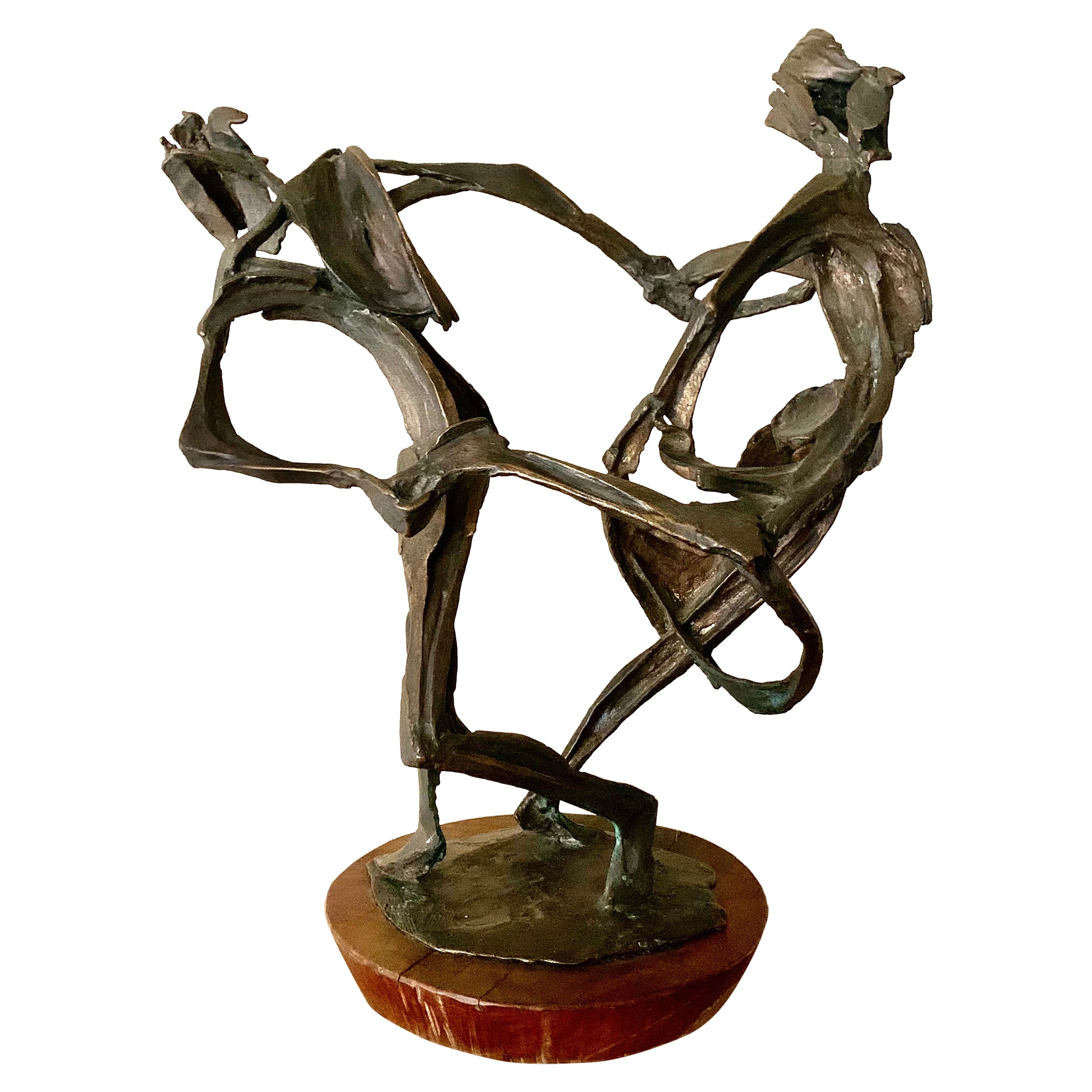 American Abstract Expressionist Bronze Dancers Sculpture, Robert Cook, 1963