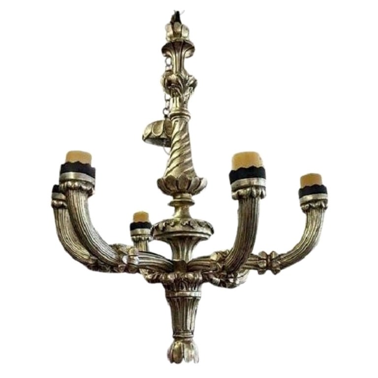 Paul Ferrante Celestial 6 Arm Giltwood Chandelier