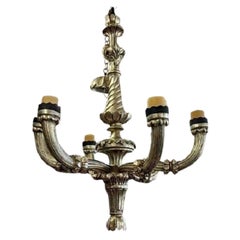 Vintage Paul Ferrante Celestial 6 Arm Giltwood Chandelier