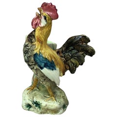 19th Century Majolica Rooster Vase Massier