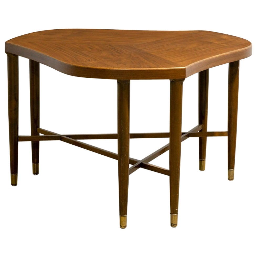 Mid-Century Modern Walnut X Base Side Table