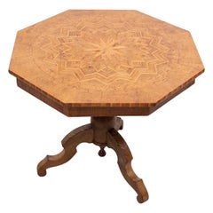 Antique Inlaid Walnut octagonal Occasional Table