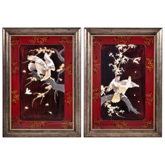 Antique Important Pair of Panels Japan, Meiji Period '1868-1912'