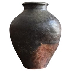 Antiker japanischer Krug 1400-1500er Jahre / Antike Vase 'Tokoname' / Wabi-Sabi Tsubo Krug