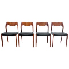 Quatre Chaises, Niels O. Mller, Danemark, Années 1960