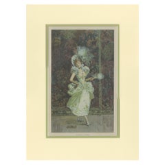 Antique Print of a Young Lady in Dress 'c.1900'
