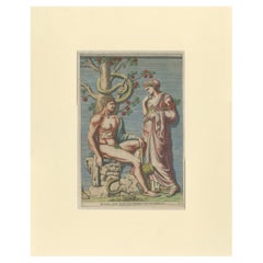 Antiker antiker Druck von Herkules im Garten der Jaspis von Ferrari '1646'