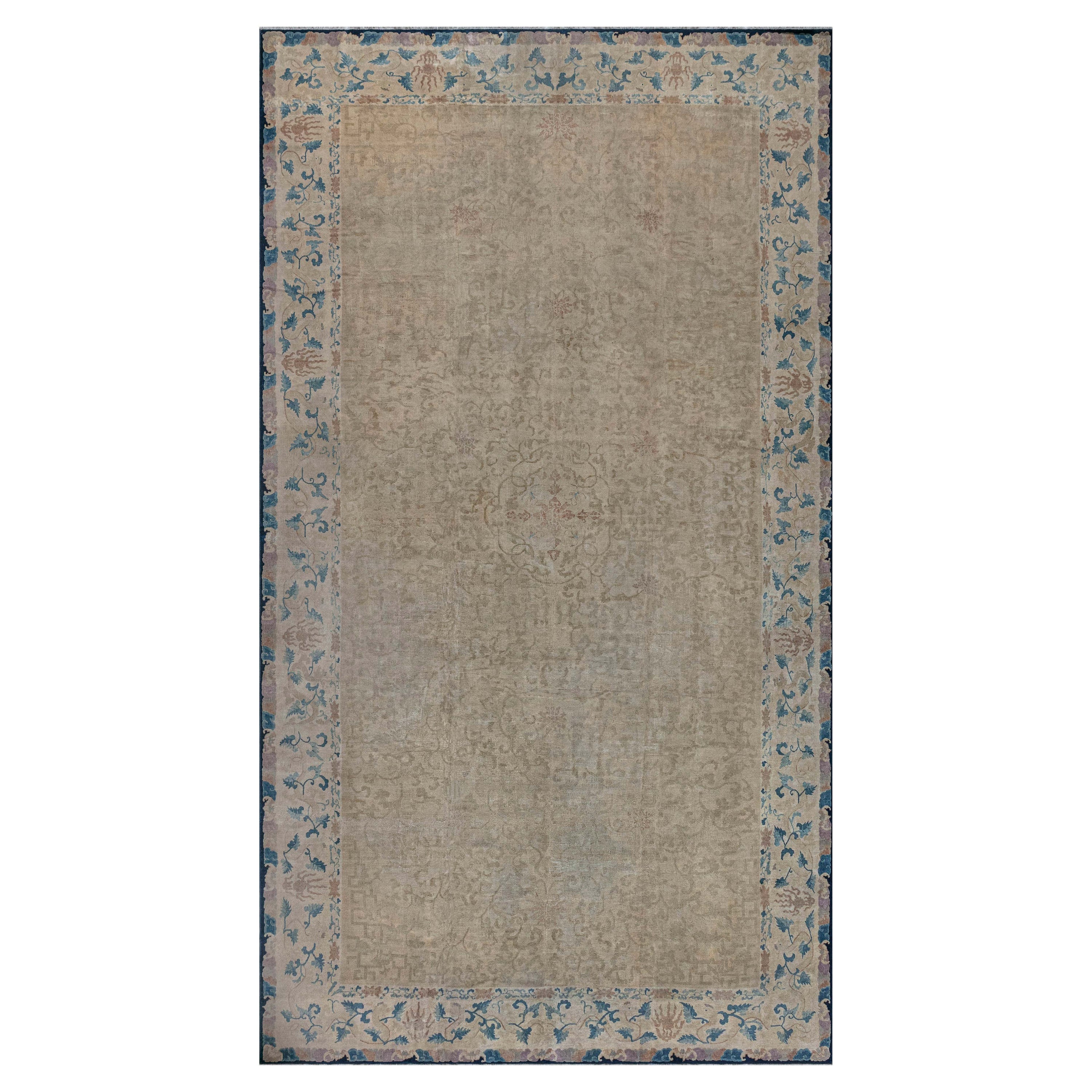 Vintage Chinese Botanic Design Rug 'Size Adjusted'