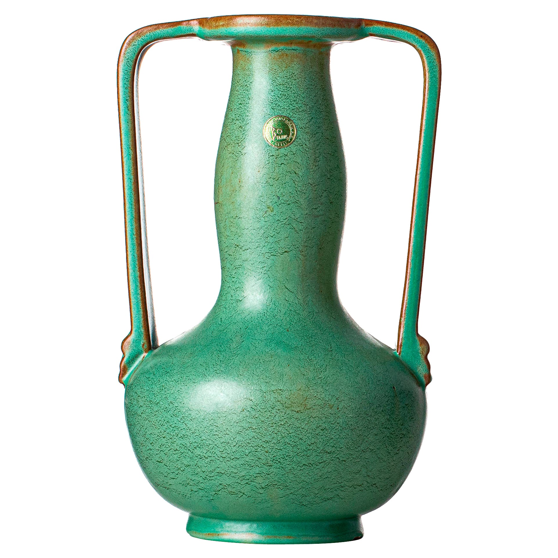 Scandinavian Modern Ewald Dahlskog Ceramic Vase Produced by Bobergs Fajansfabrik