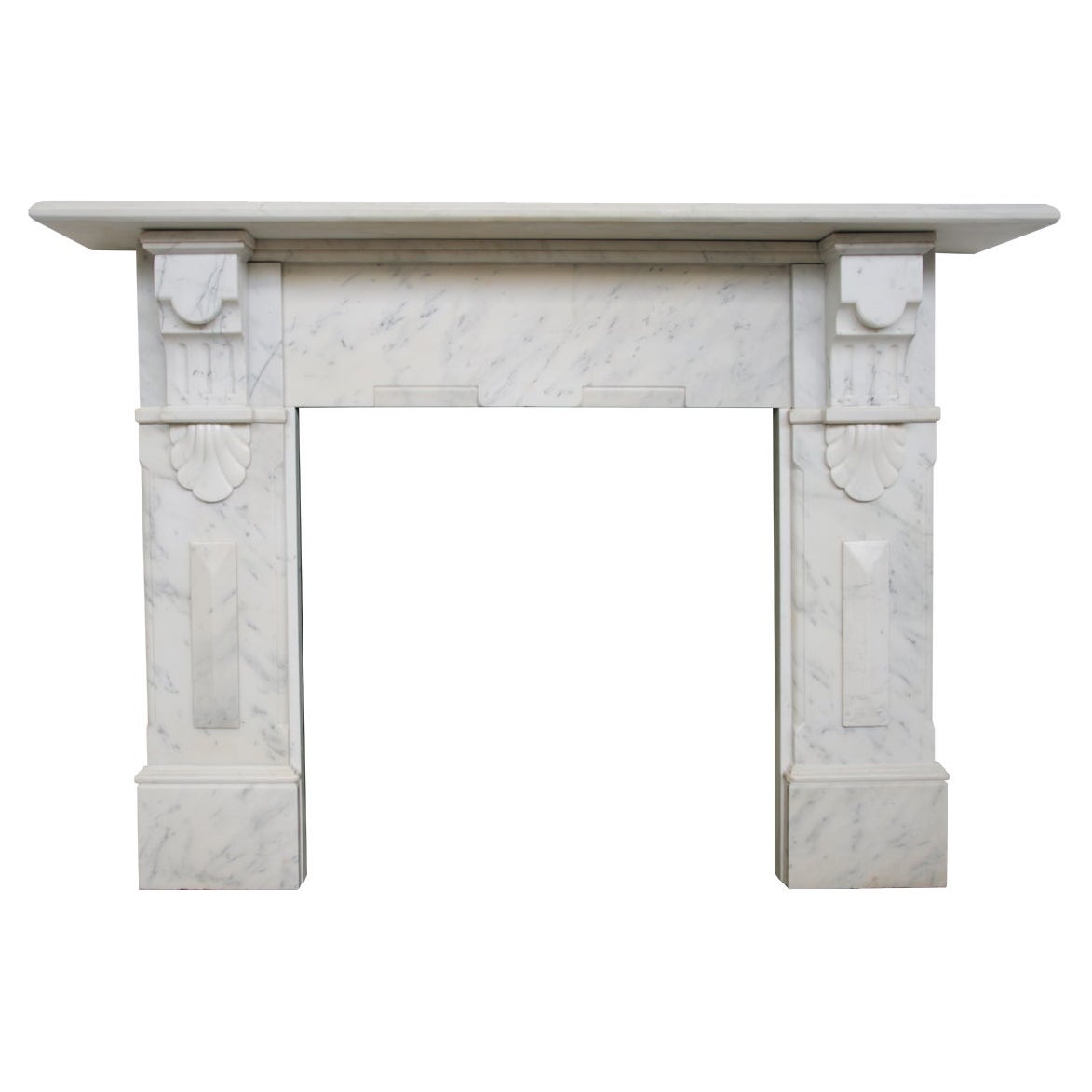 Large Late Victorian Carrara Marble Fireplace Surround For Sale