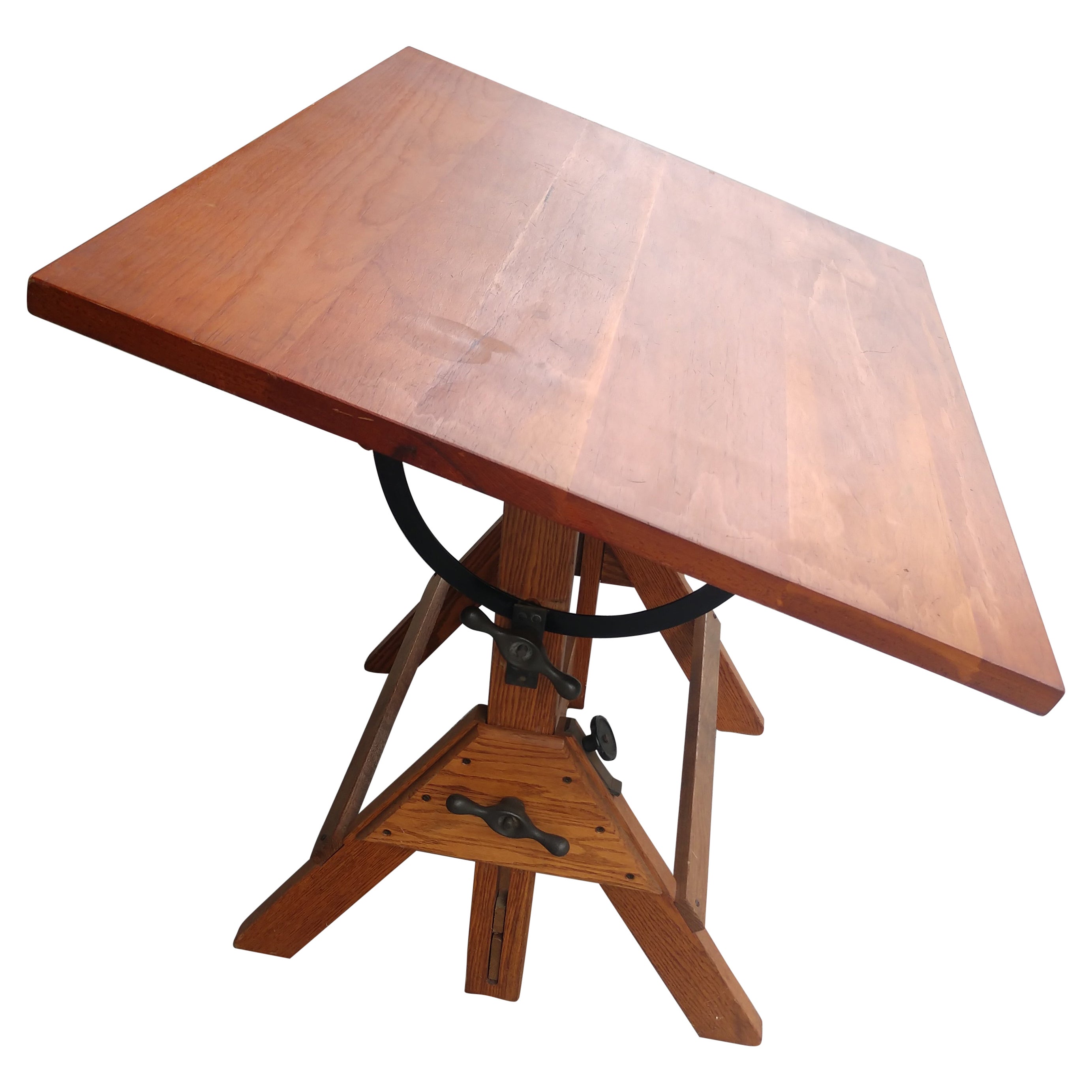 Mid Century Wood & Iron Hamilton Drafting Table C1955
