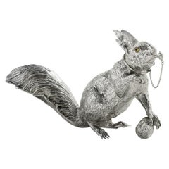 Antique Sterling Silver "Squirrel" Cocktail Shaker by L. Neresheimer