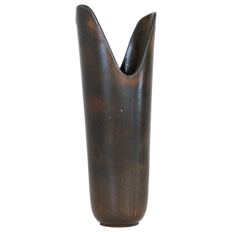 Midcentury Modern Large "Pike Mouth" Vase Rörstrand by Gunnar Nylund, Sweden