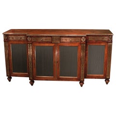 Regency Rosewood and Brass Inlaid Chiffonier, After Designs by John Mclean