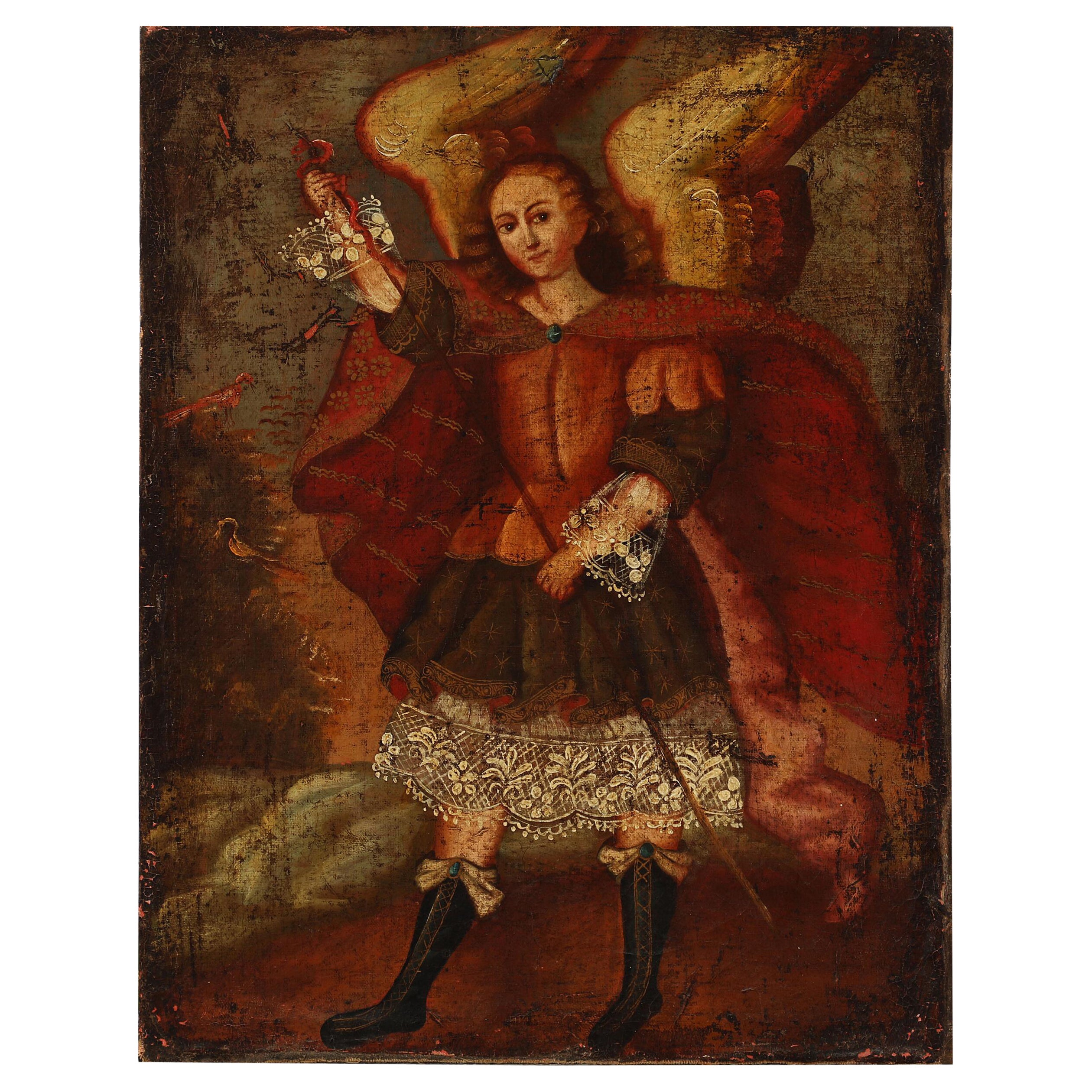 Cuzco School, 18th Century an Angel, Unsigned For Sale