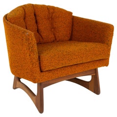 Adrian Pearsall for Craft Associates Mid Century Walnut Barrel Lounge Chair 
