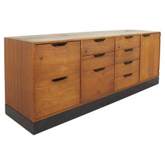 Jens Risom Mid Century Black Handle Sideboard Credenza