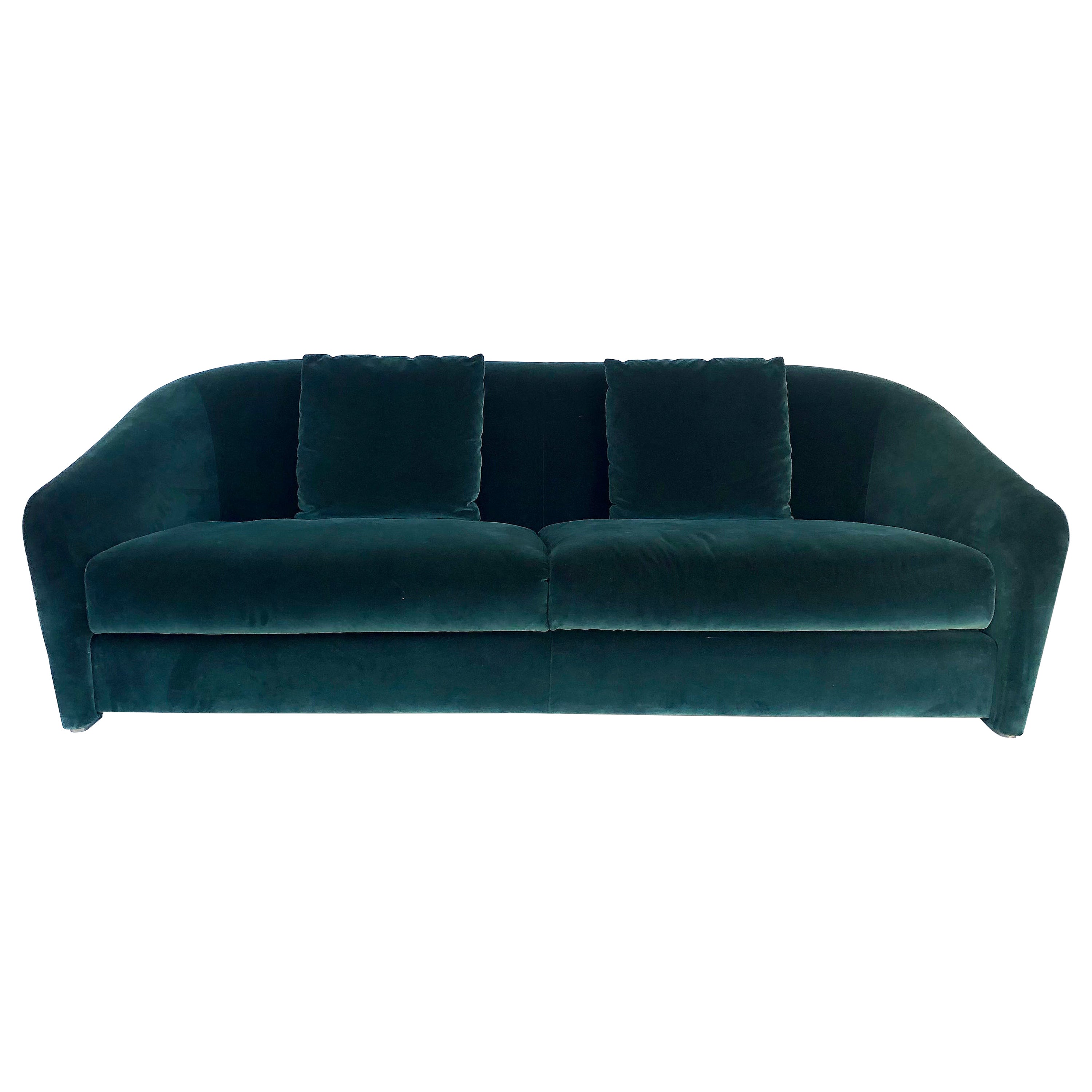 Fendi Casa Over-Scale Emerald Green Silk Velvet Sofa