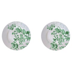 Marie Antoinette, Contemporary Porcelain Dinner Plates Set with Floral Design