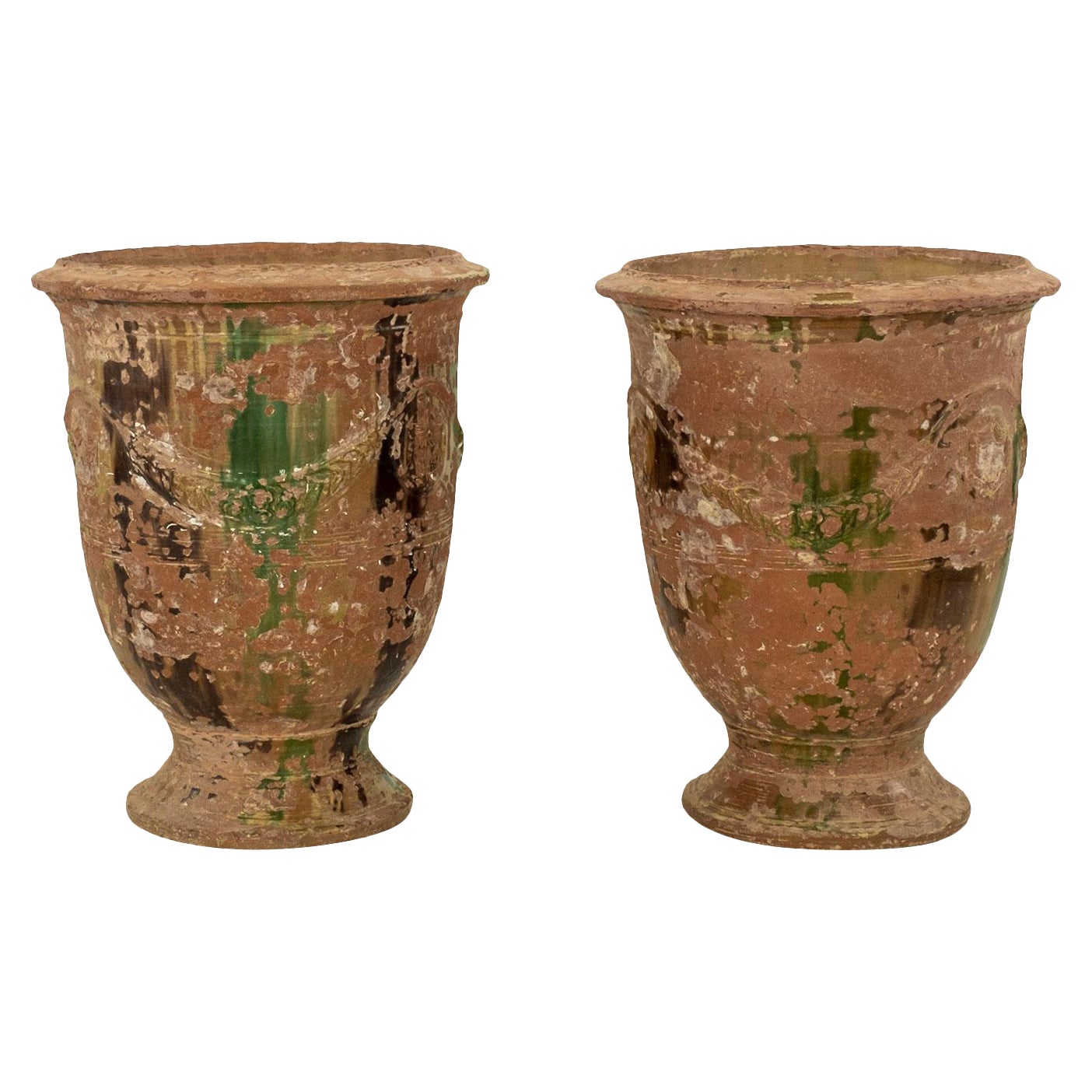 Pair of Large Early 19th Century Anduze Jars by Boisset