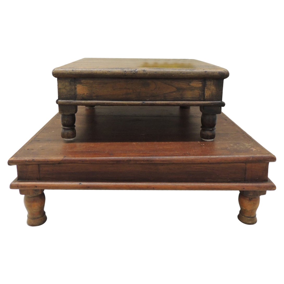 Pair of Wooden Indian Low Tables