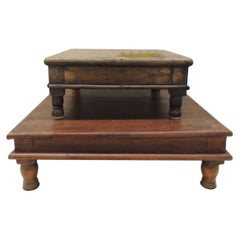 Pair of Wooden Indian Low Tables