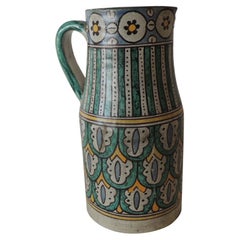 Hand Painted Round Spanish Ceramic Decorative Vase