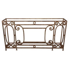 Antique Custom Baroque-Style Wrought Iron Console Table or Server Base