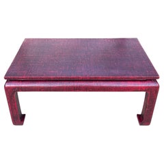 Baker Furniture Grasscloth Wrapped Ming Style Coffee Table