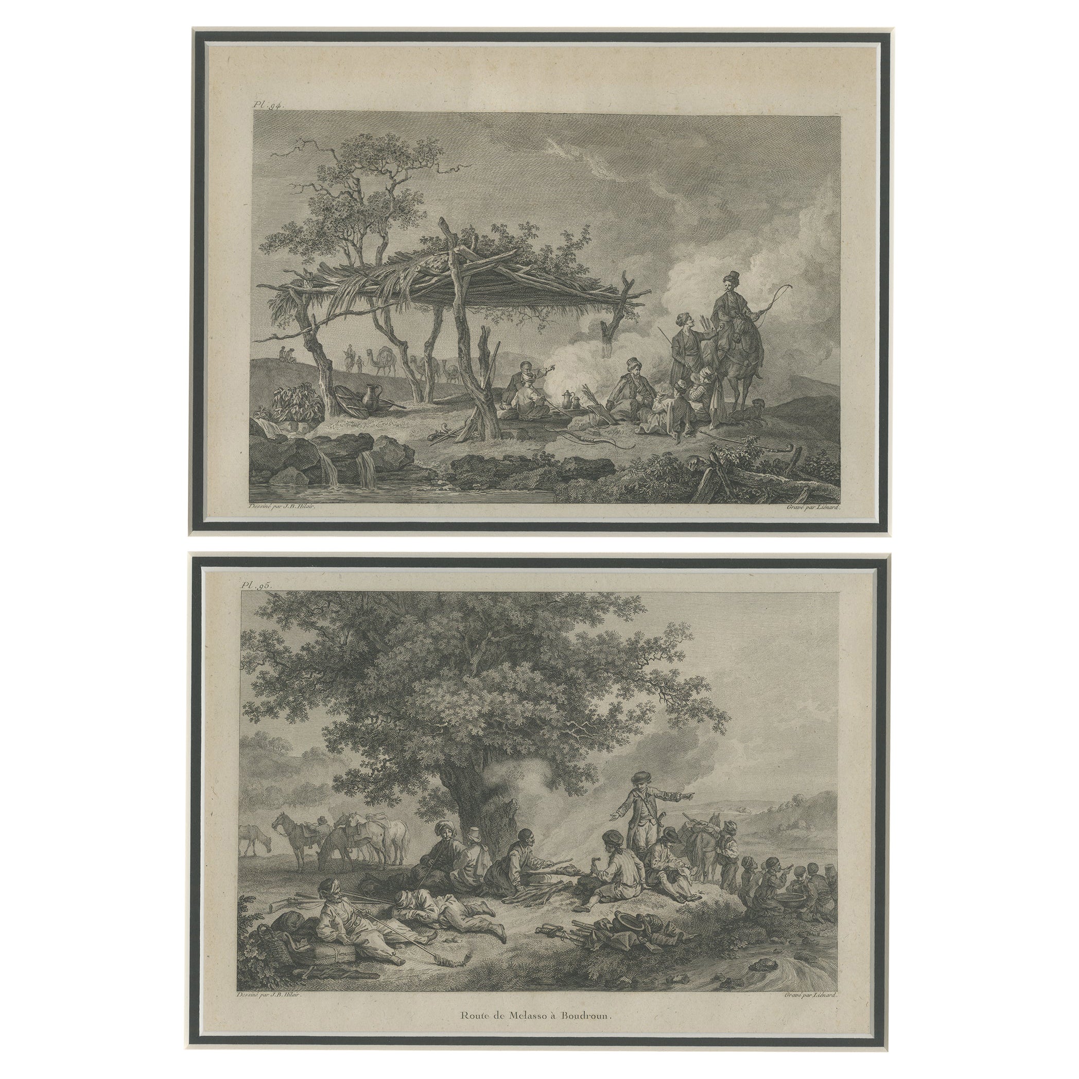Antiker Druck mit Ansichten der Route nach Bodrum von Linard, um 1840 im Angebot