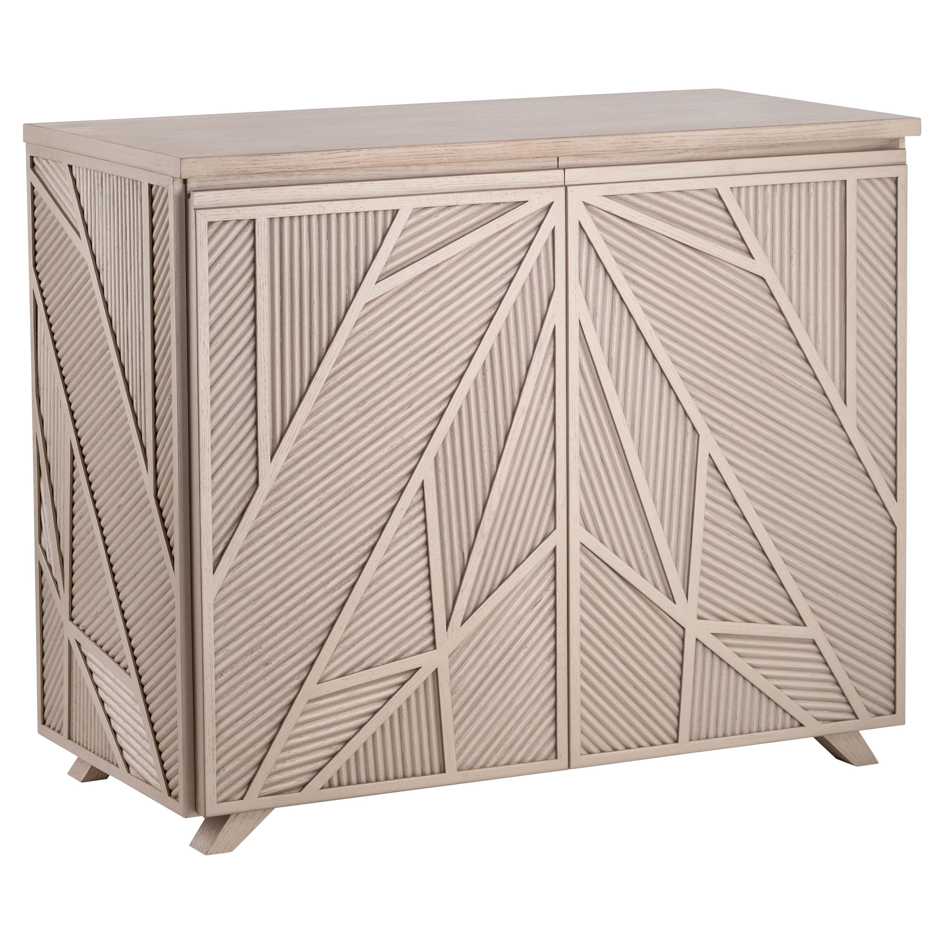 Geometric Oak Sticks Cabinet Inspired from Ancient Egypt Use of Palm Branches