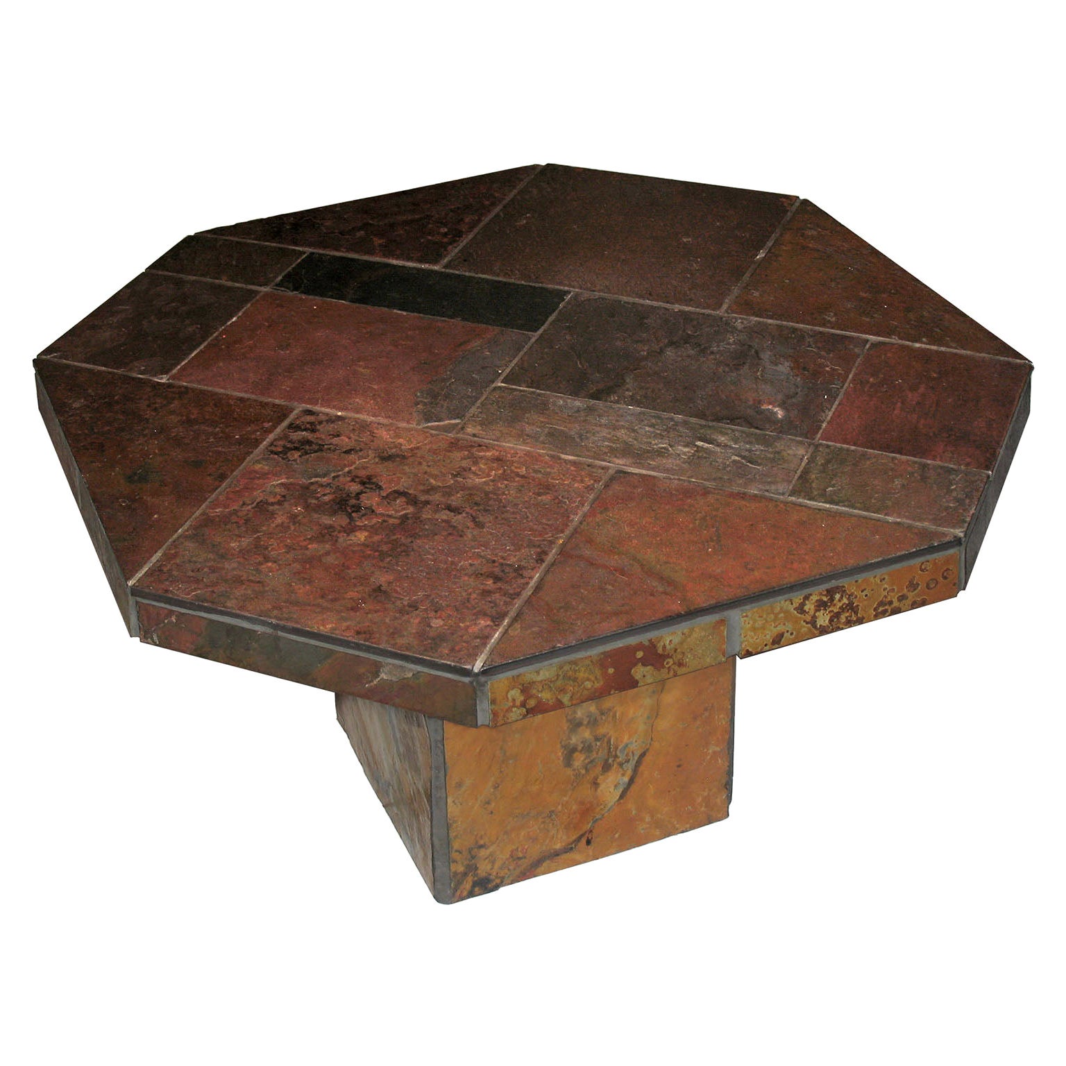 Mid-Century Modern Slate Stone Coffee Table Attributed to Paul Kingma For Sale