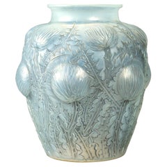 1926 Rene Lalique Domremy Vase in Double Cased Opalescent and Stained Glass
