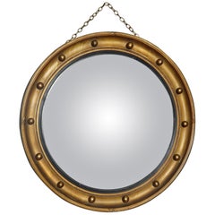 Regency Style Convex Parcel Gilt Mirror