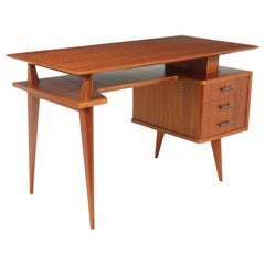 French Art Deco Walnut Desk