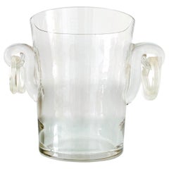 Retro Italian Crystal Champagne Cooler with Lucite Handles, c. 1970's