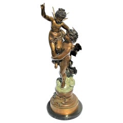 Jugendstil Bronze, Doppelfiguren, groß, Titel: „Der Triumphator“