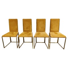 Brass Dining Chairs by Belgochrom, 1970s, Set of 4