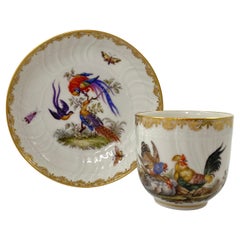KPM Berlin Porcelain Cup and Saucer, c. 1870